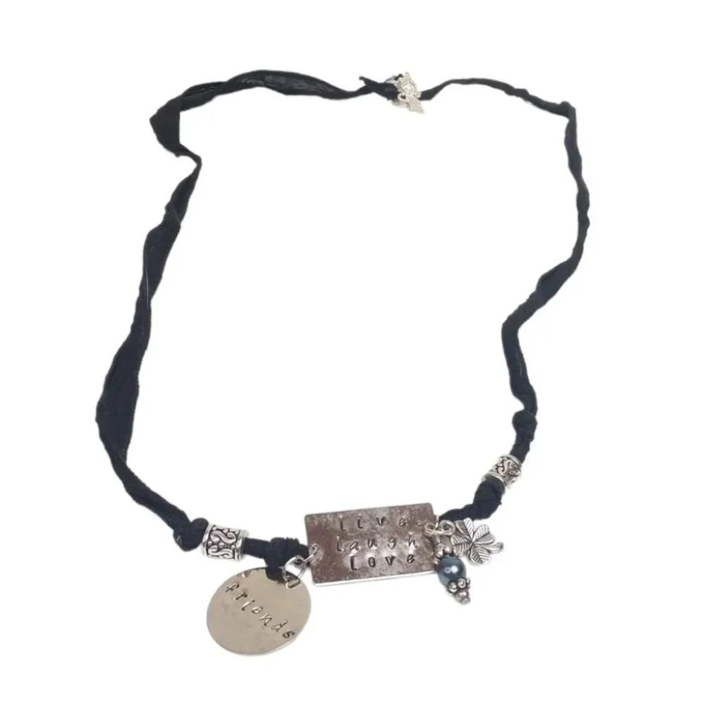 Live Laugh Love Ribbon Necklace